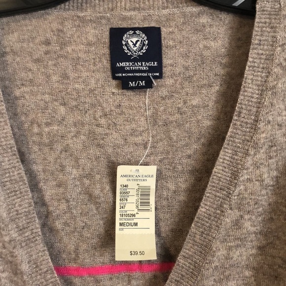 American Eagle Outfitters Button Down Cardigan- Gray/Brown - Picture 2 of 3